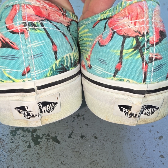 Vans Authentic Flamingo Print Canvas Sneakers Lace Up Shoes Men 6.5 Women 8.0 - Picture 4 of 9